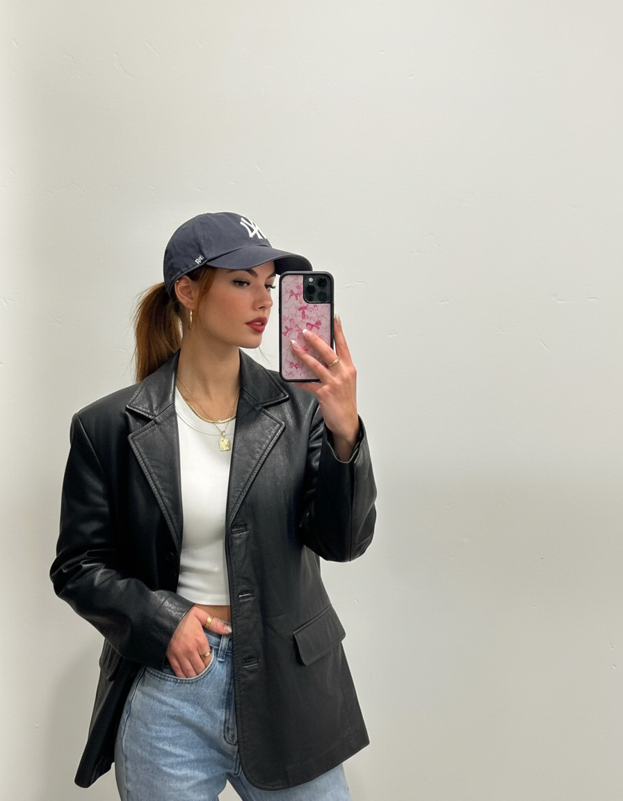 Icónica Chaqueta Cuero XL