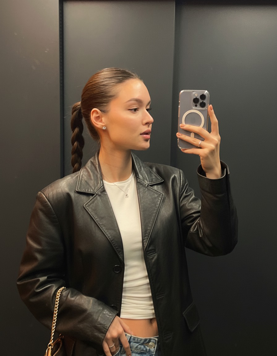 Icónica Chaqueta Cuero XL