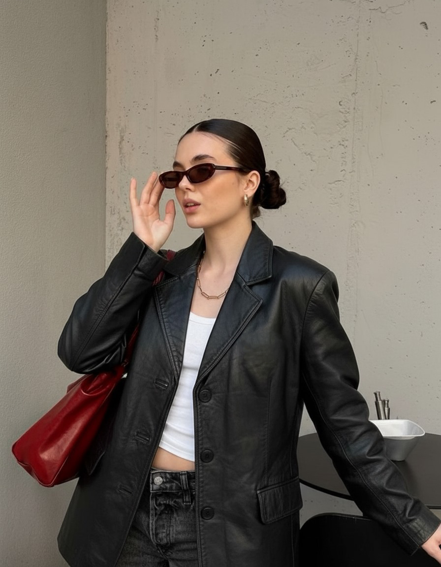 Icónica Chaqueta Cuero XL