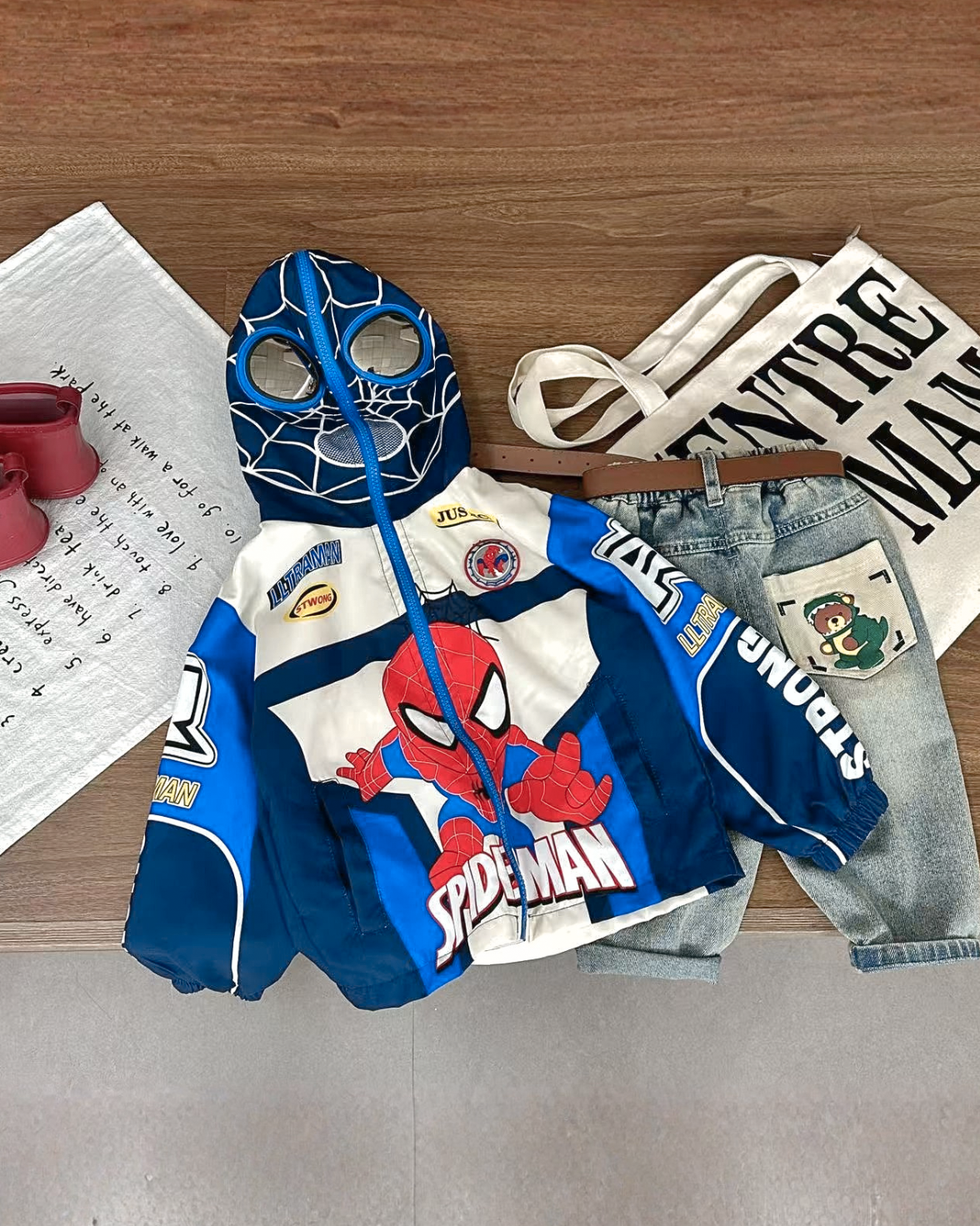 "Retro Spider" Hooded Jacket Kid