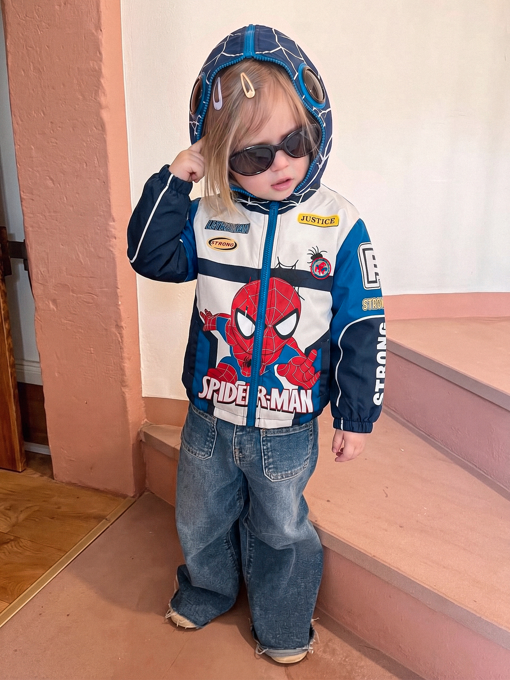 "Retro Spider" Hooded Jacket Kid